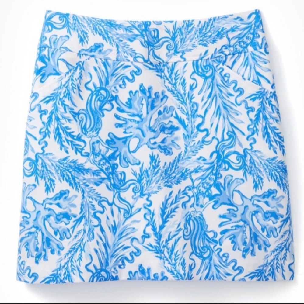 Lilly pulitzer Jonas aqua high waist skort skirt